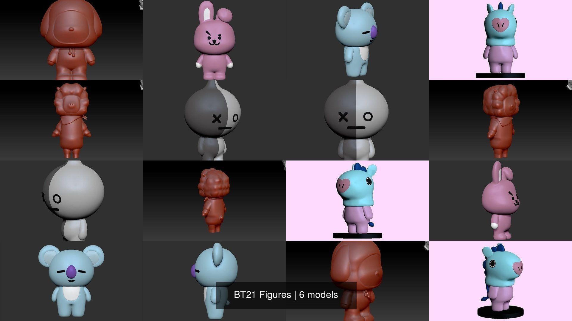 BT21 Figures 3D Model Collection CGTrader