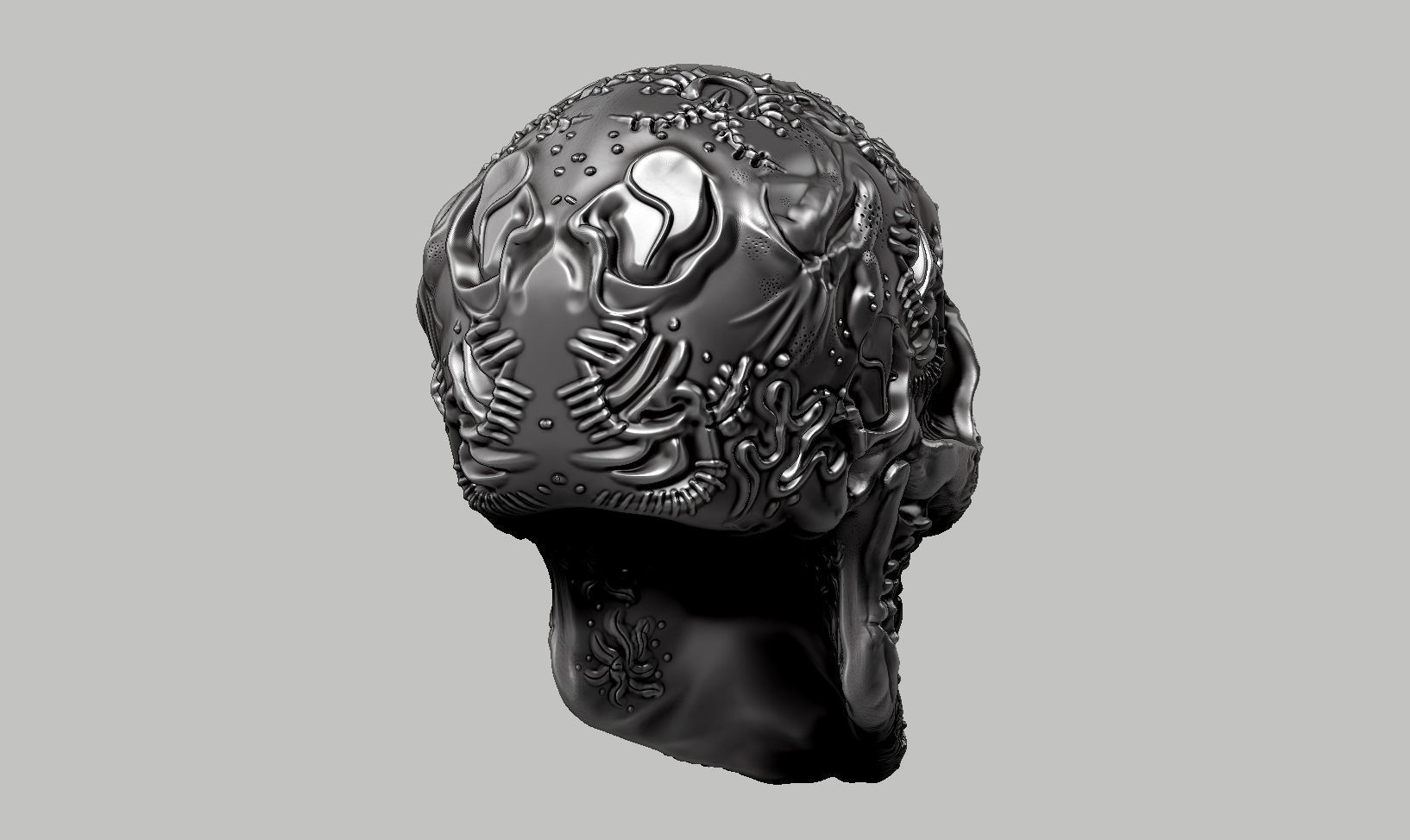 skull art design a06 3D print model_5