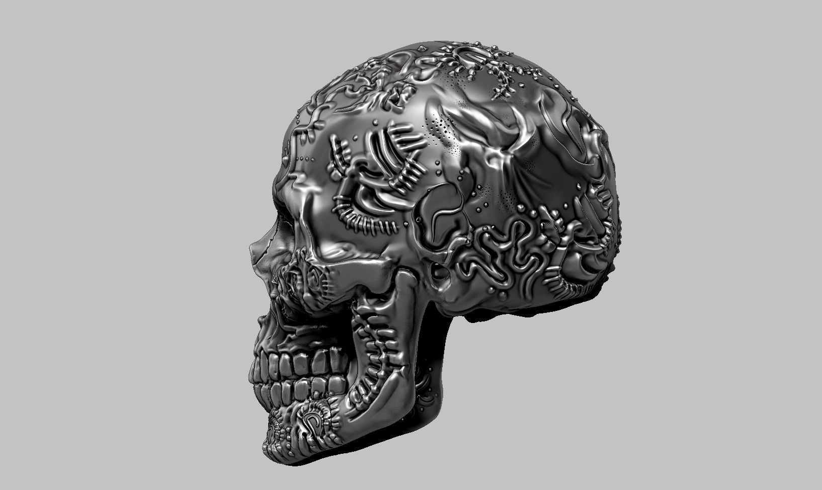 skull art design a06 3D print model_8