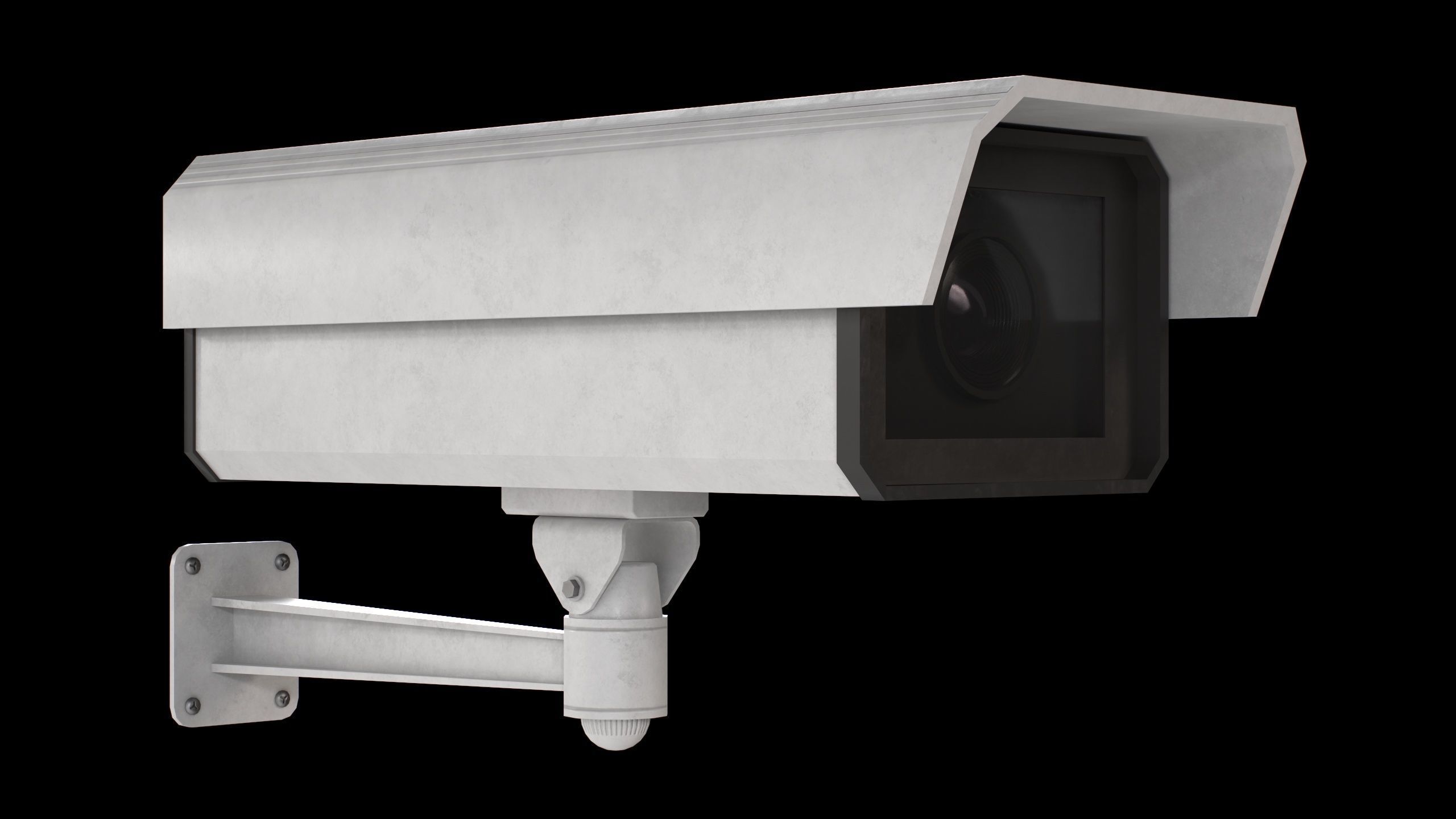 Set of 2 CCTV Cameras Low-poly 3D model_15