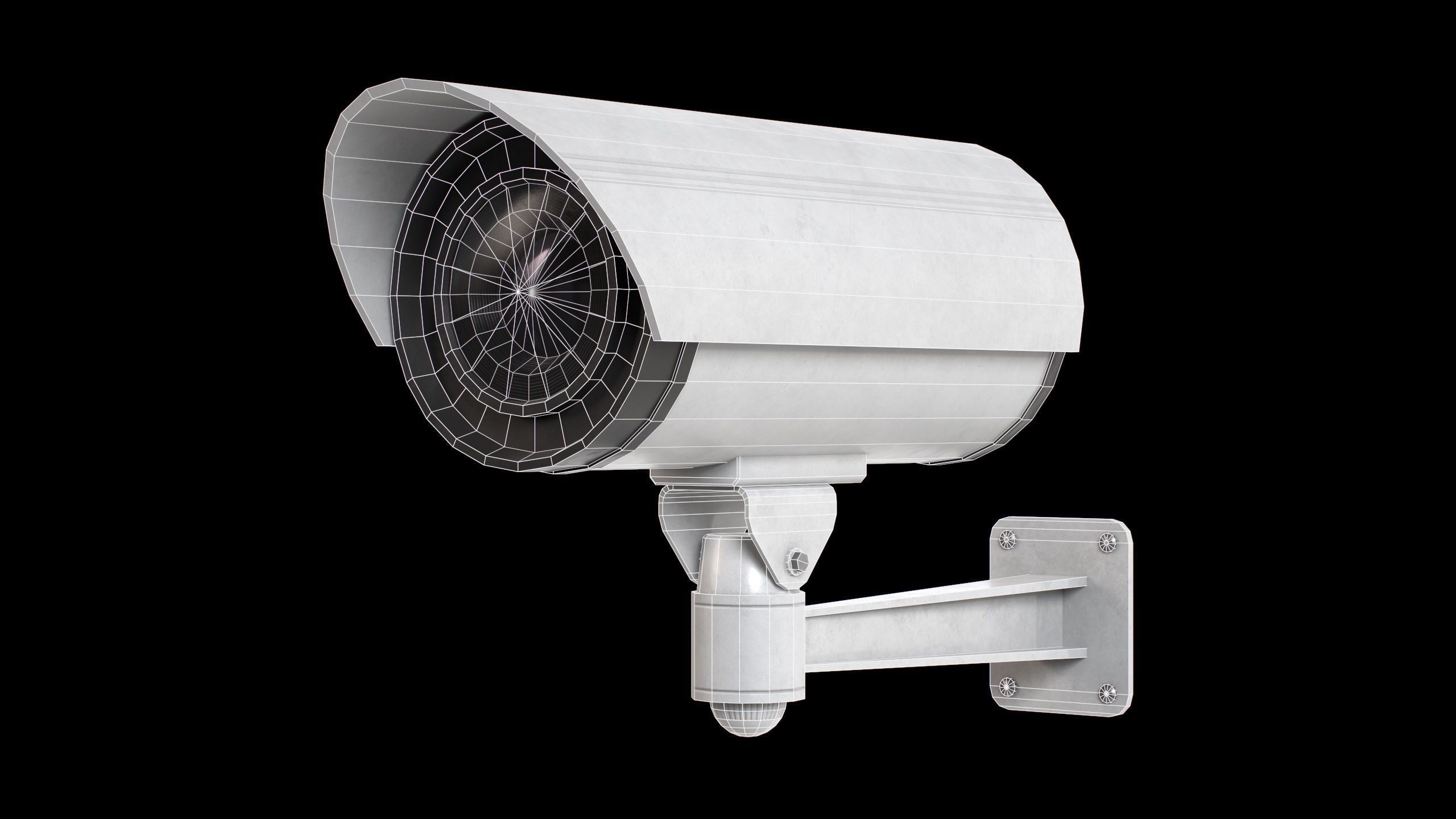 Set of 2 CCTV Cameras Low-poly 3D model_6