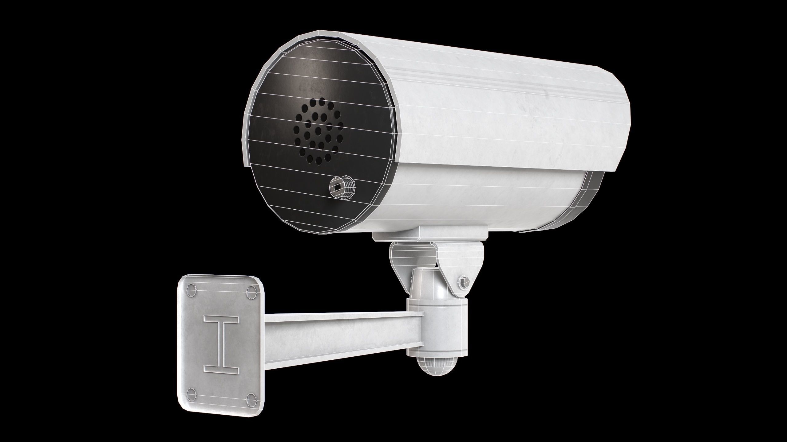 Set of 2 CCTV Cameras Low-poly 3D model_10