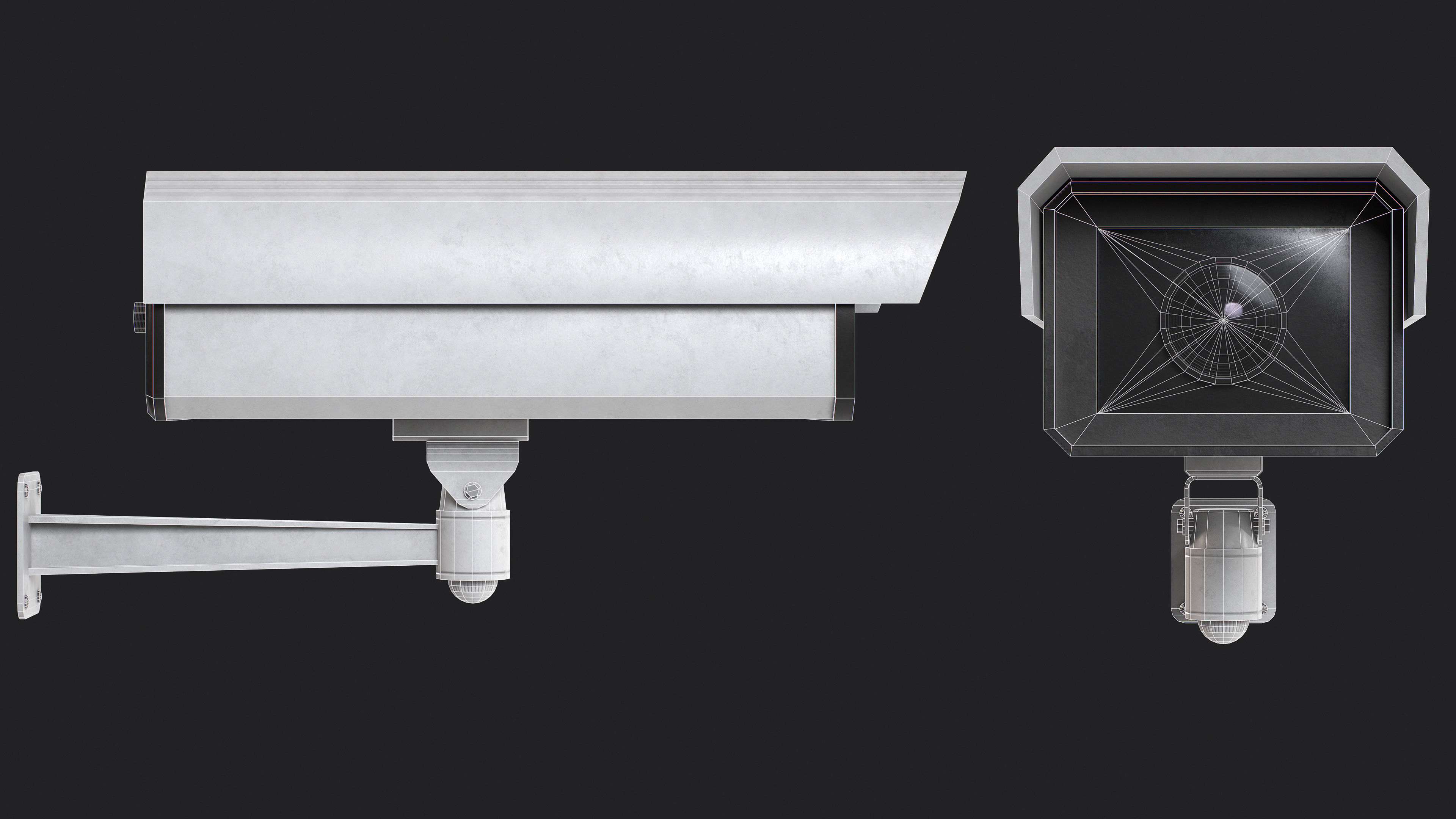 Set of 2 CCTV Cameras Low-poly 3D model_4