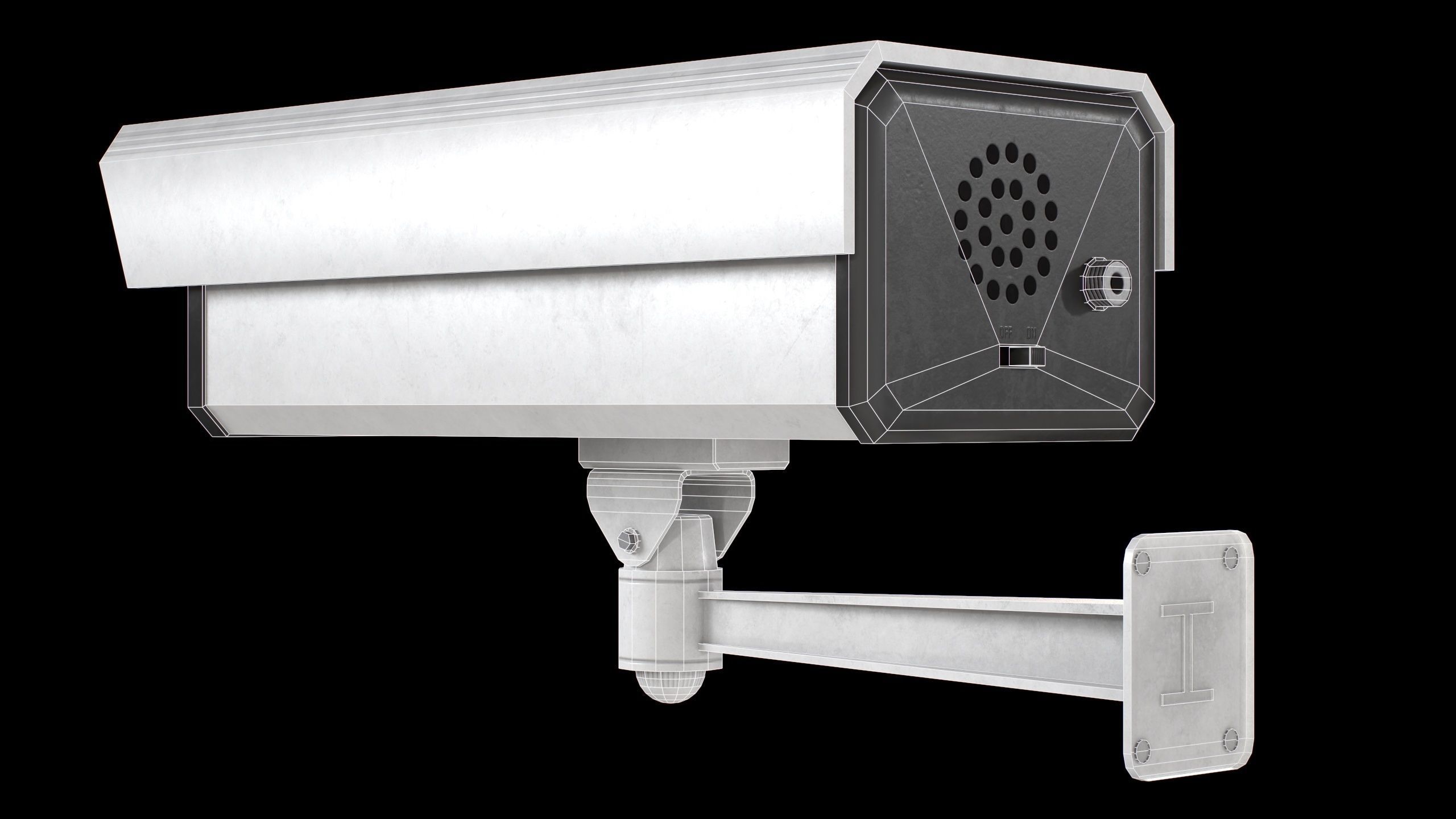 Set of 2 CCTV Cameras Low-poly 3D model_20