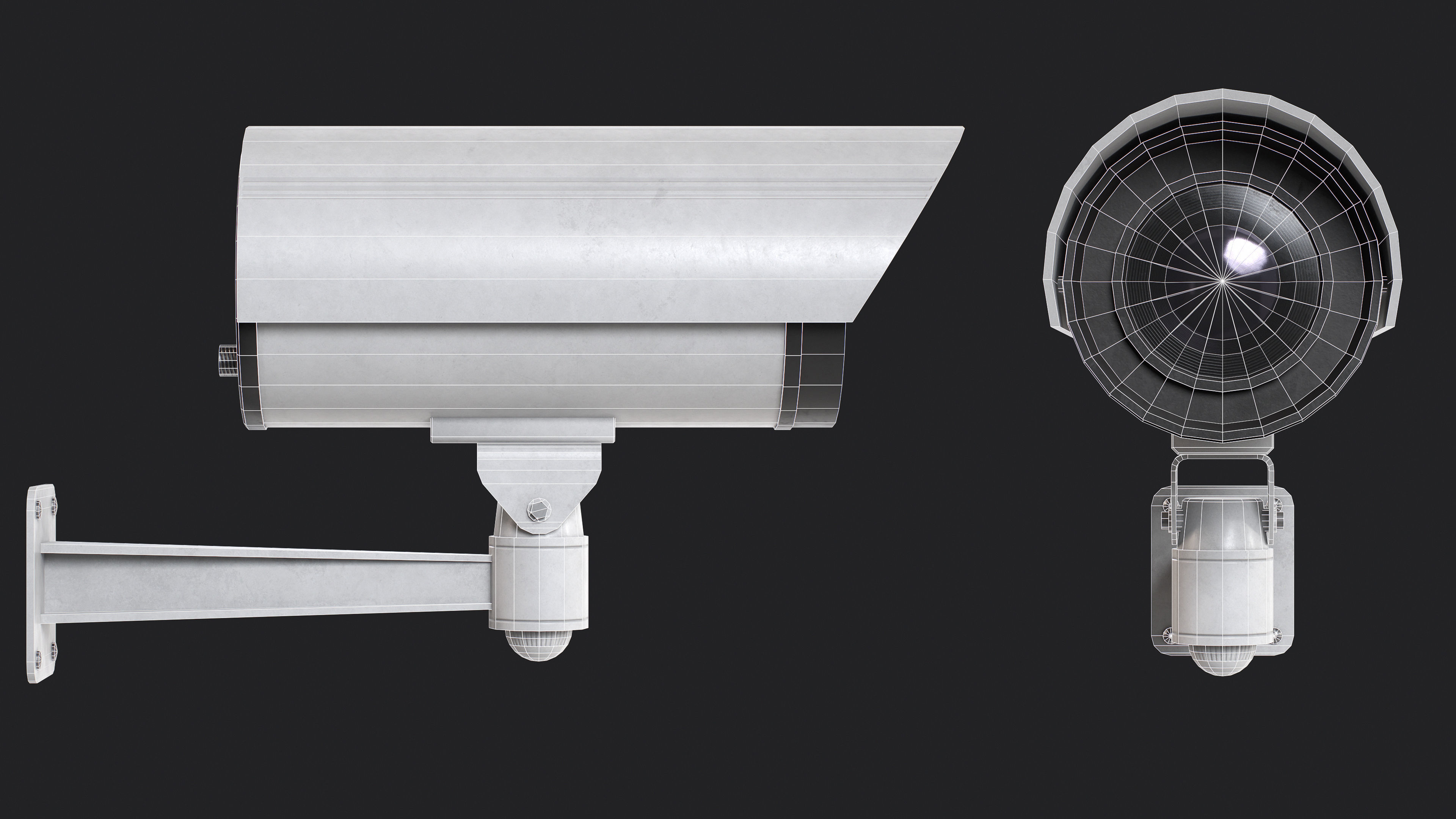 Set of 2 CCTV Cameras Low-poly 3D model_2