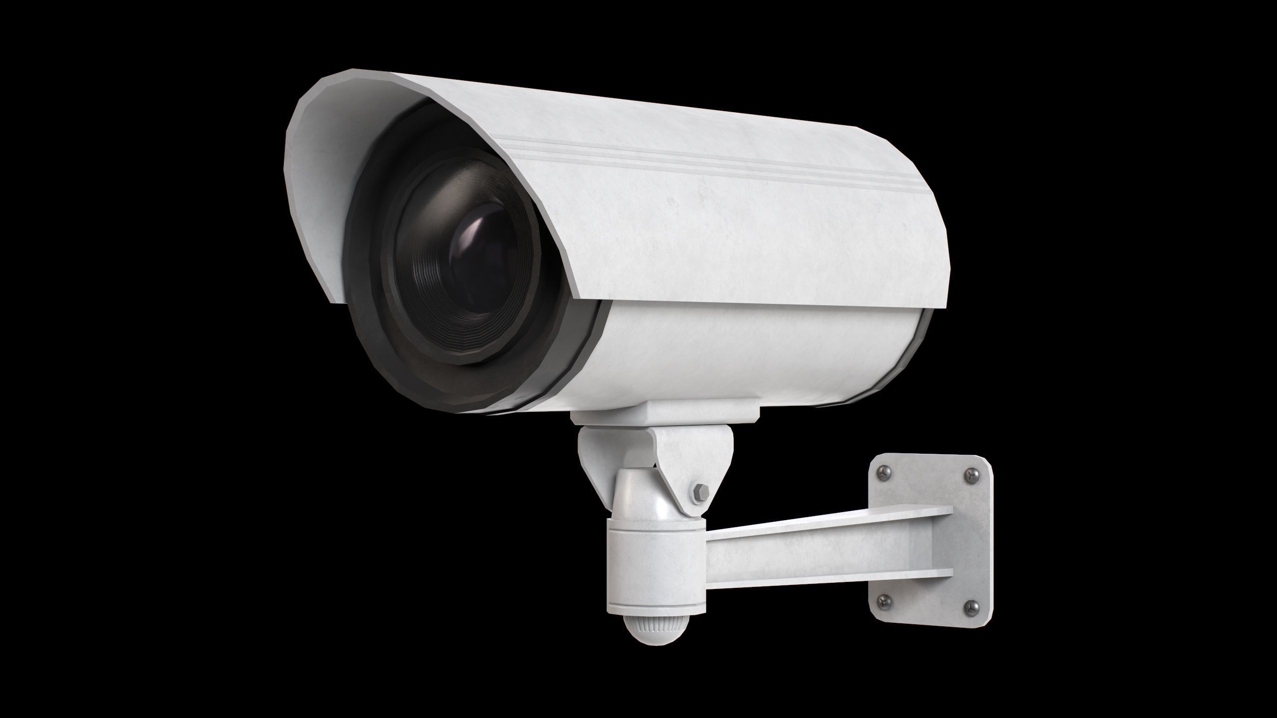 Set of 2 CCTV Cameras Low-poly 3D model_5