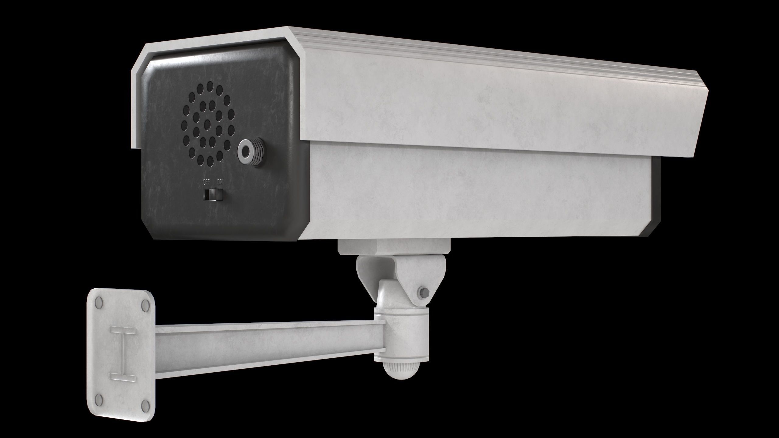 Set of 2 CCTV Cameras Low-poly 3D model_17