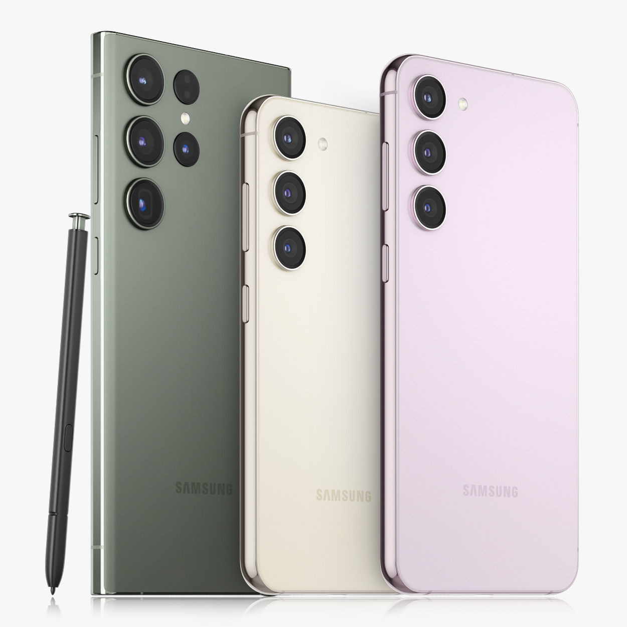 Samsung Galaxy S23 and S23 Plus and S23 Ultra 3D model_1