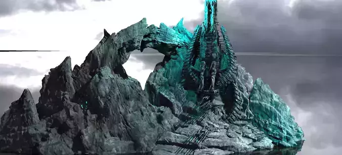 Mountain Fortress Ice Castle Kit bash  3D model