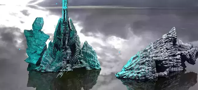 Mountain Ice rocks shards Kit bash 2 3D model