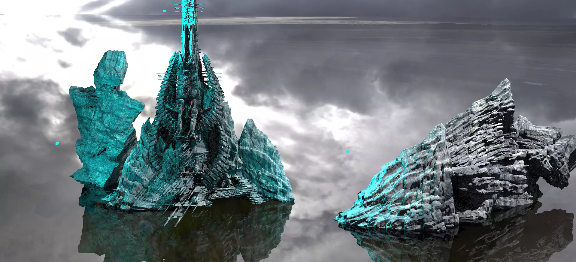 Mountain Ice rocks shards Kit bash 2 3D model_0