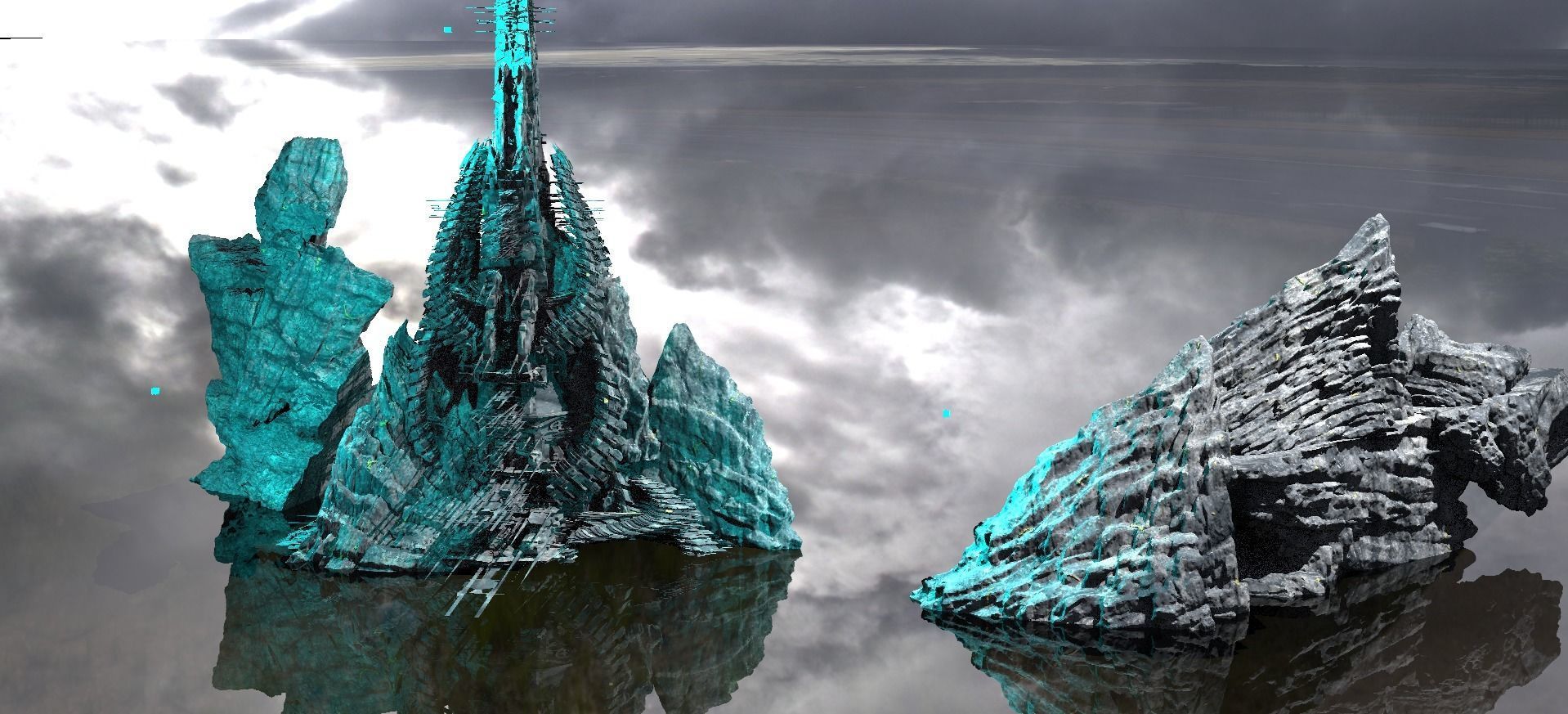 Mountain Ice rocks shards Kit bash 2 3D model_1