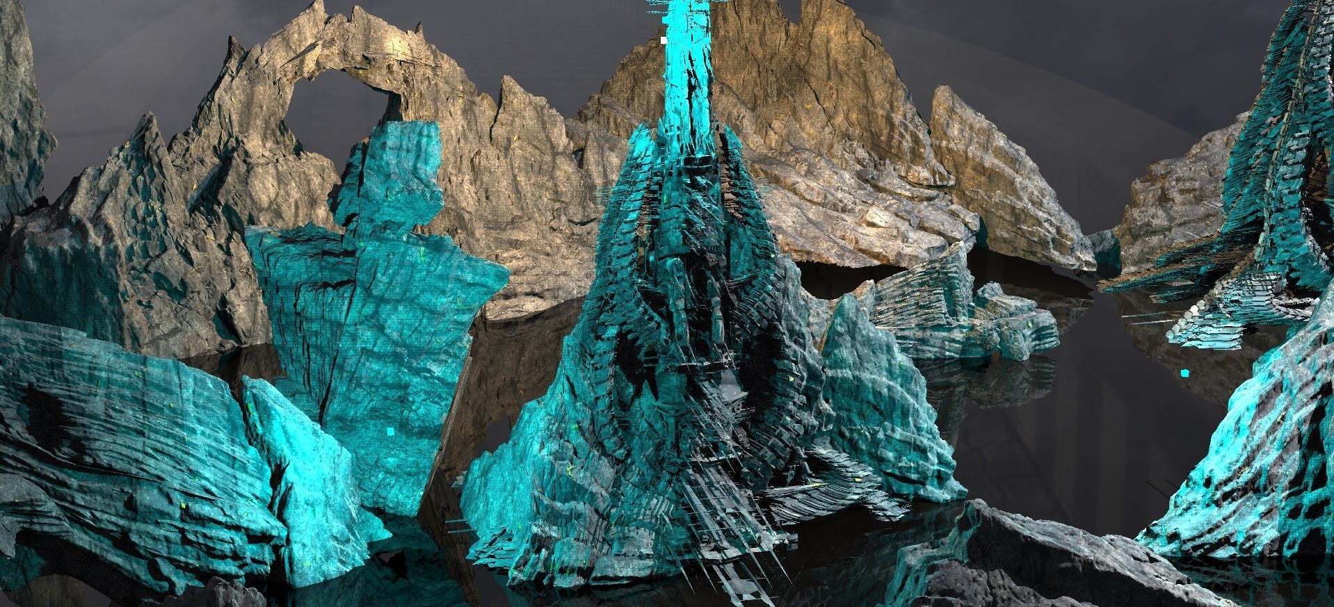 Mountain Fortress shards Kit bash 3  3D model_1