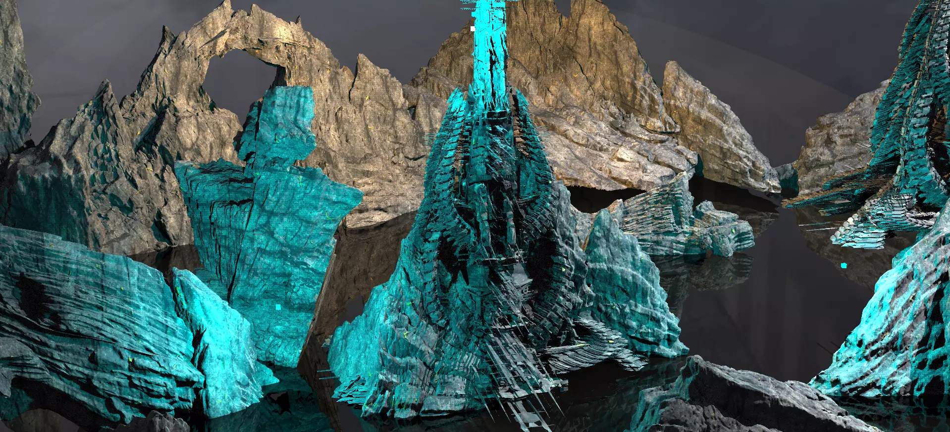 Mountain Fortress shards Kit bash 3  3D model_0