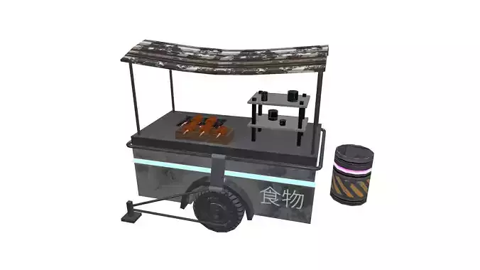Street Food Cart Free low-poly 3D model
