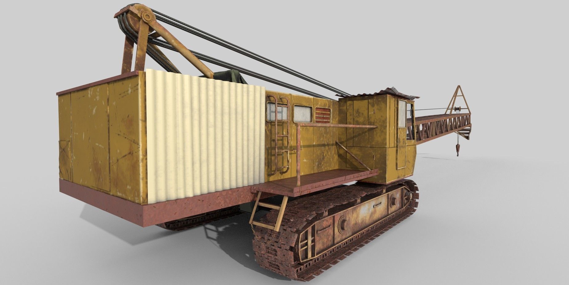 Crawler Crane Low-poly 3D model_8