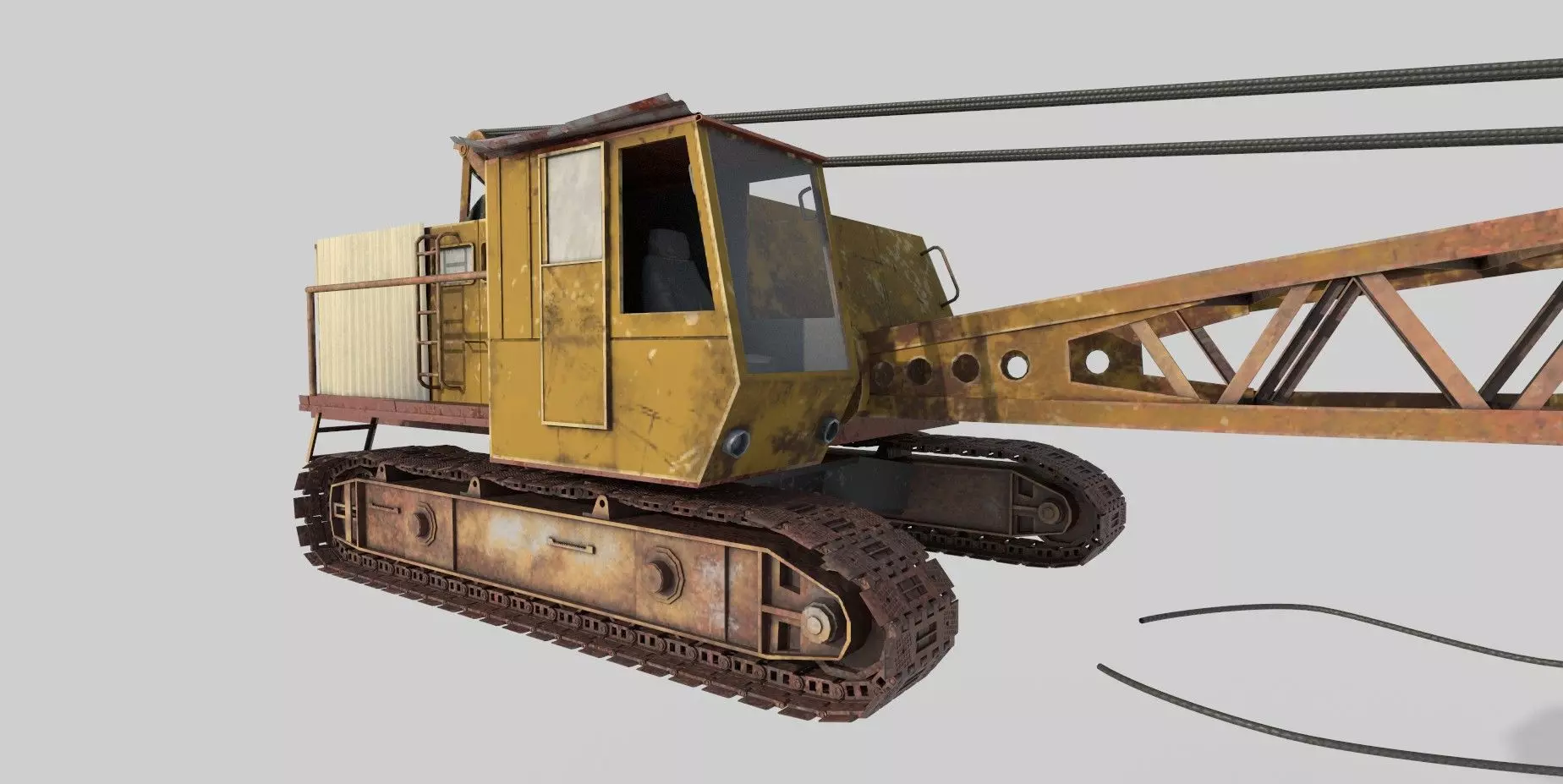 Crawler Crane Low-poly 3D model_0
