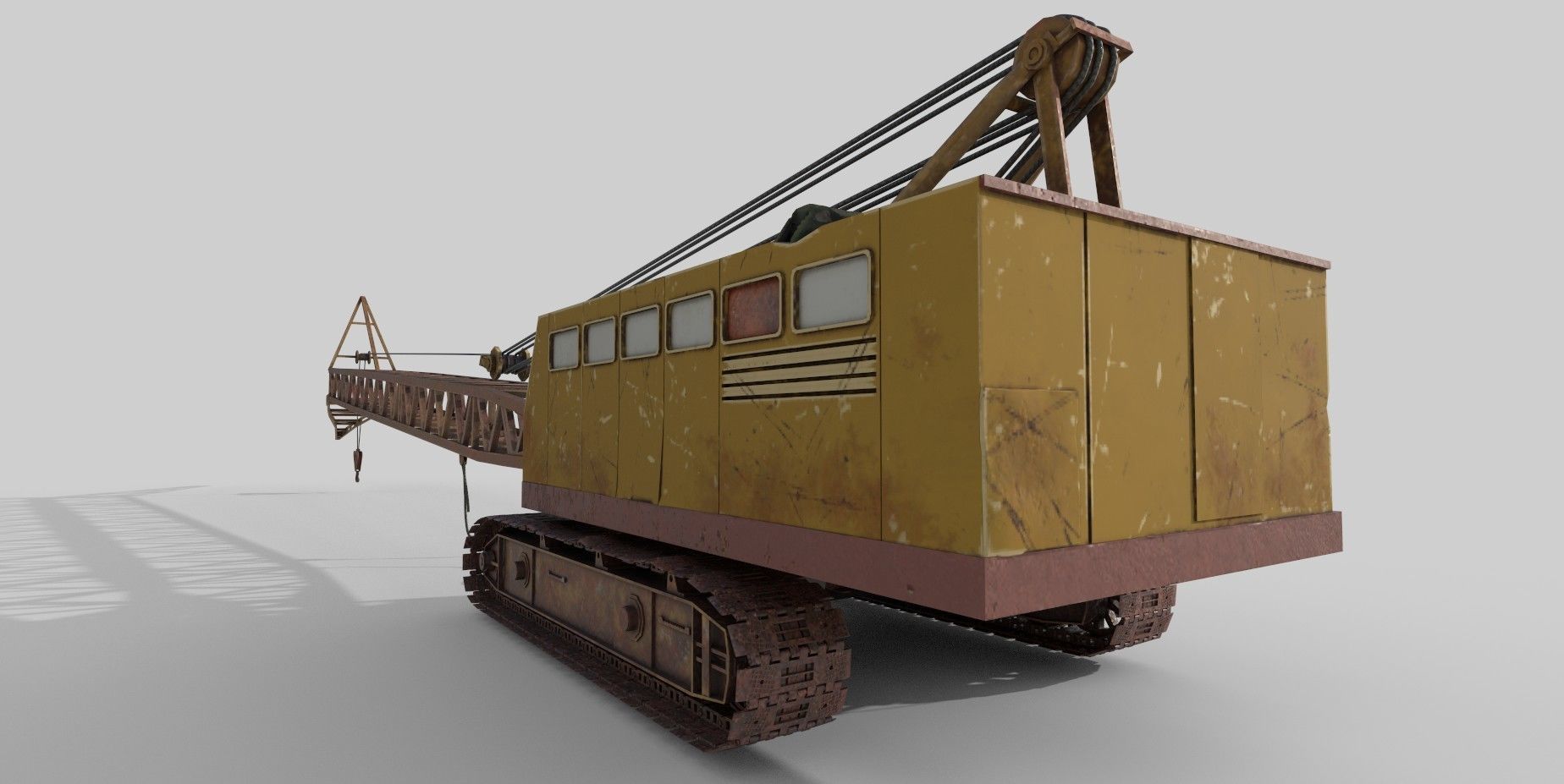 Crawler Crane Low-poly 3D model_13
