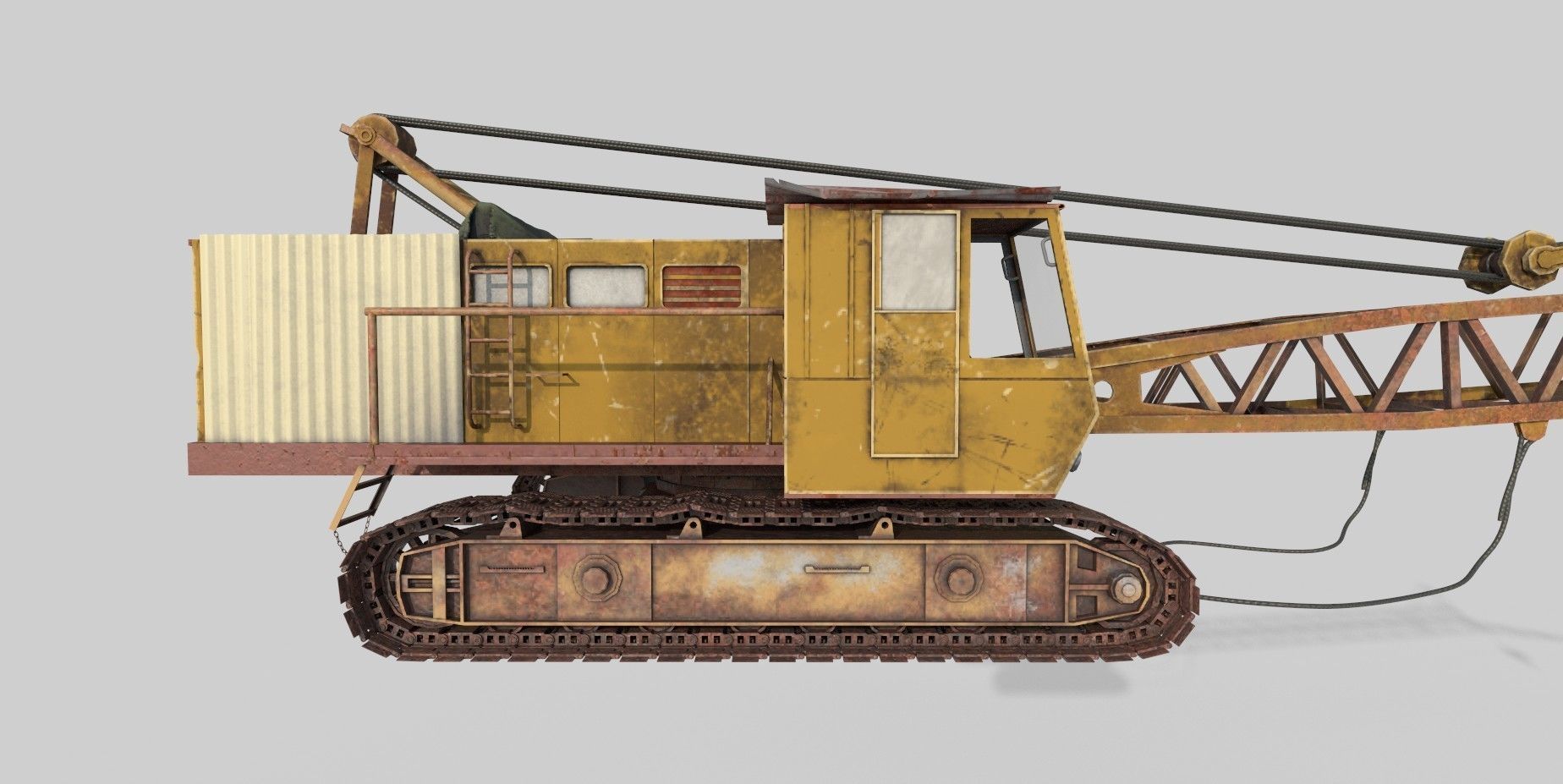 Crawler Crane Low-poly 3D model_1