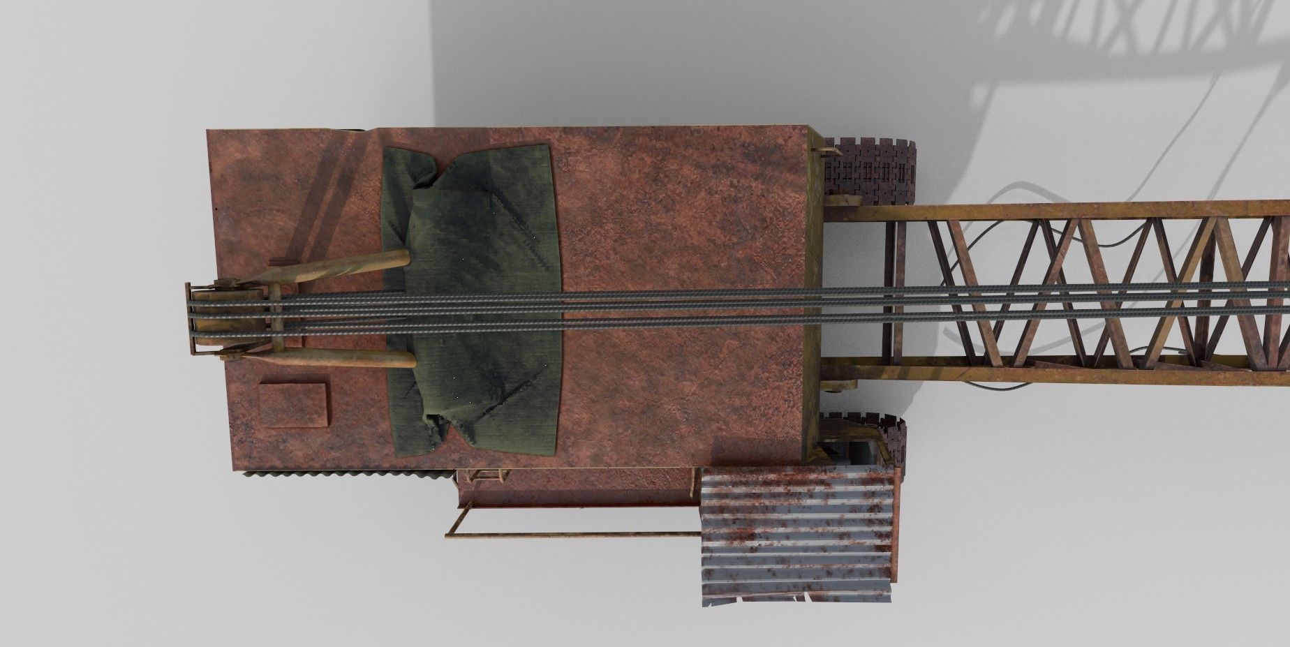 Crawler Crane Low-poly 3D model_6