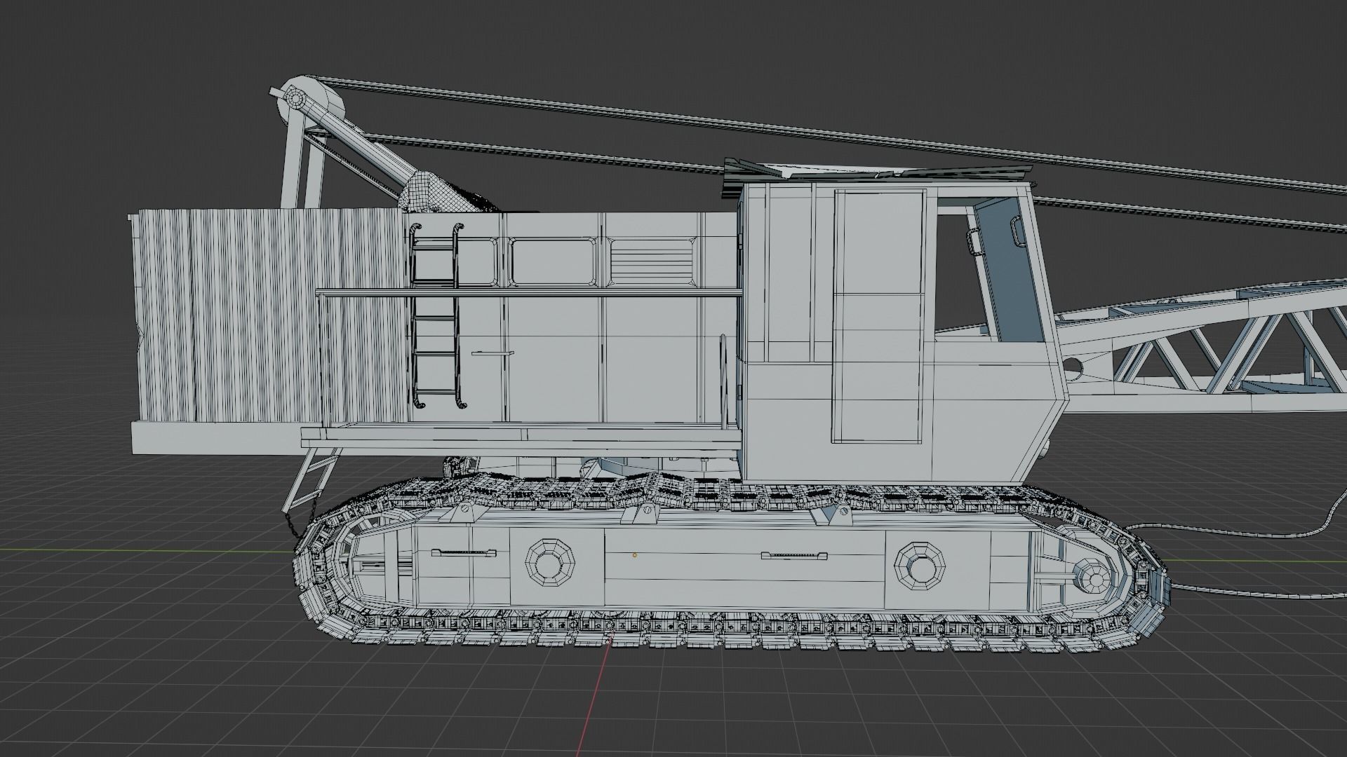 Crawler Crane Low-poly 3D model_3