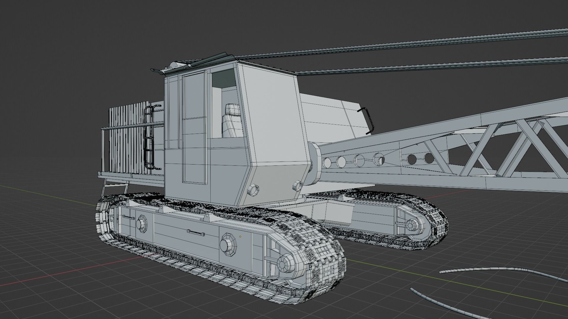 Crawler Crane Low-poly 3D model_2