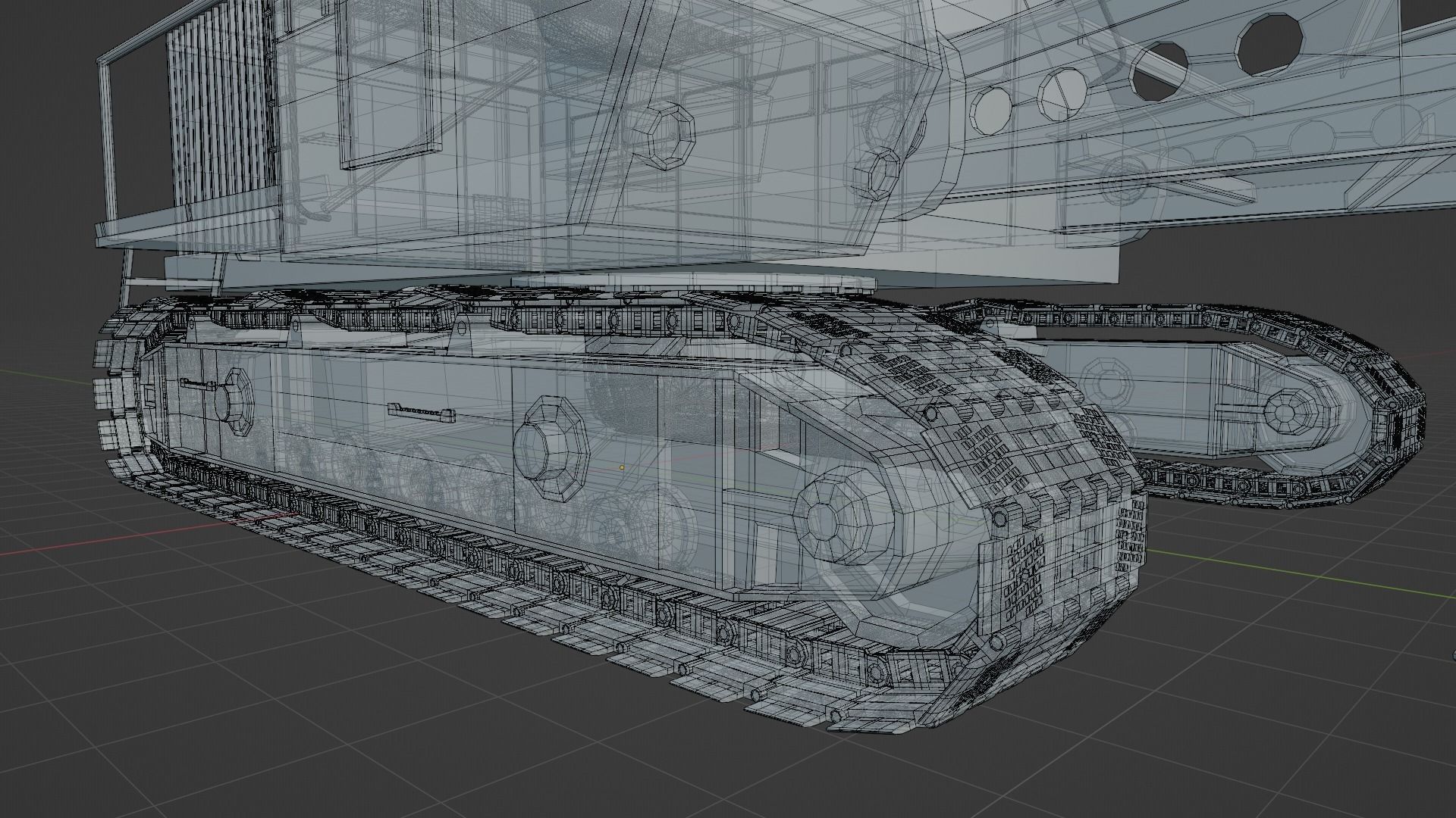 Crawler Crane Low-poly 3D model_11