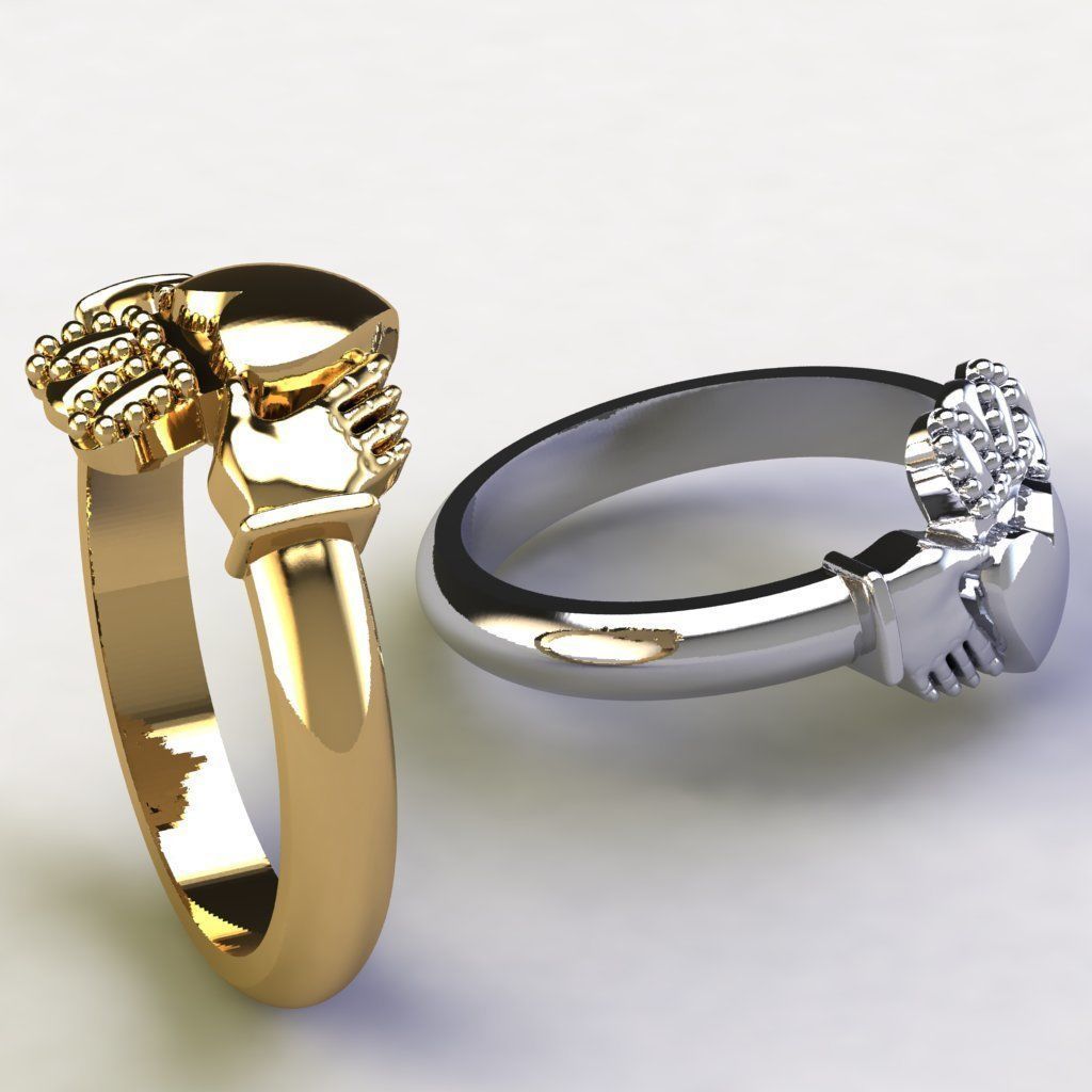 Claddagh Ring 3D print model_5