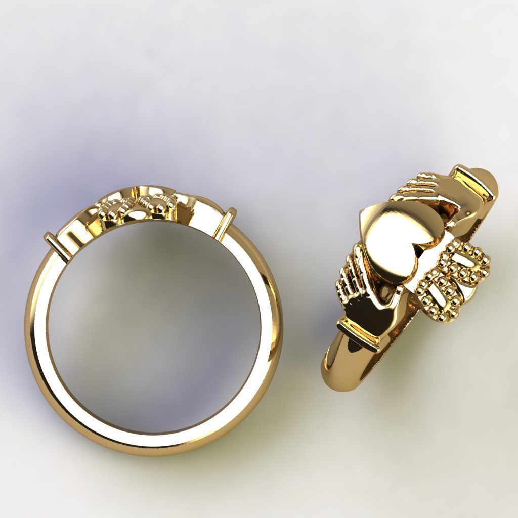 Claddagh Ring 3D print model_2