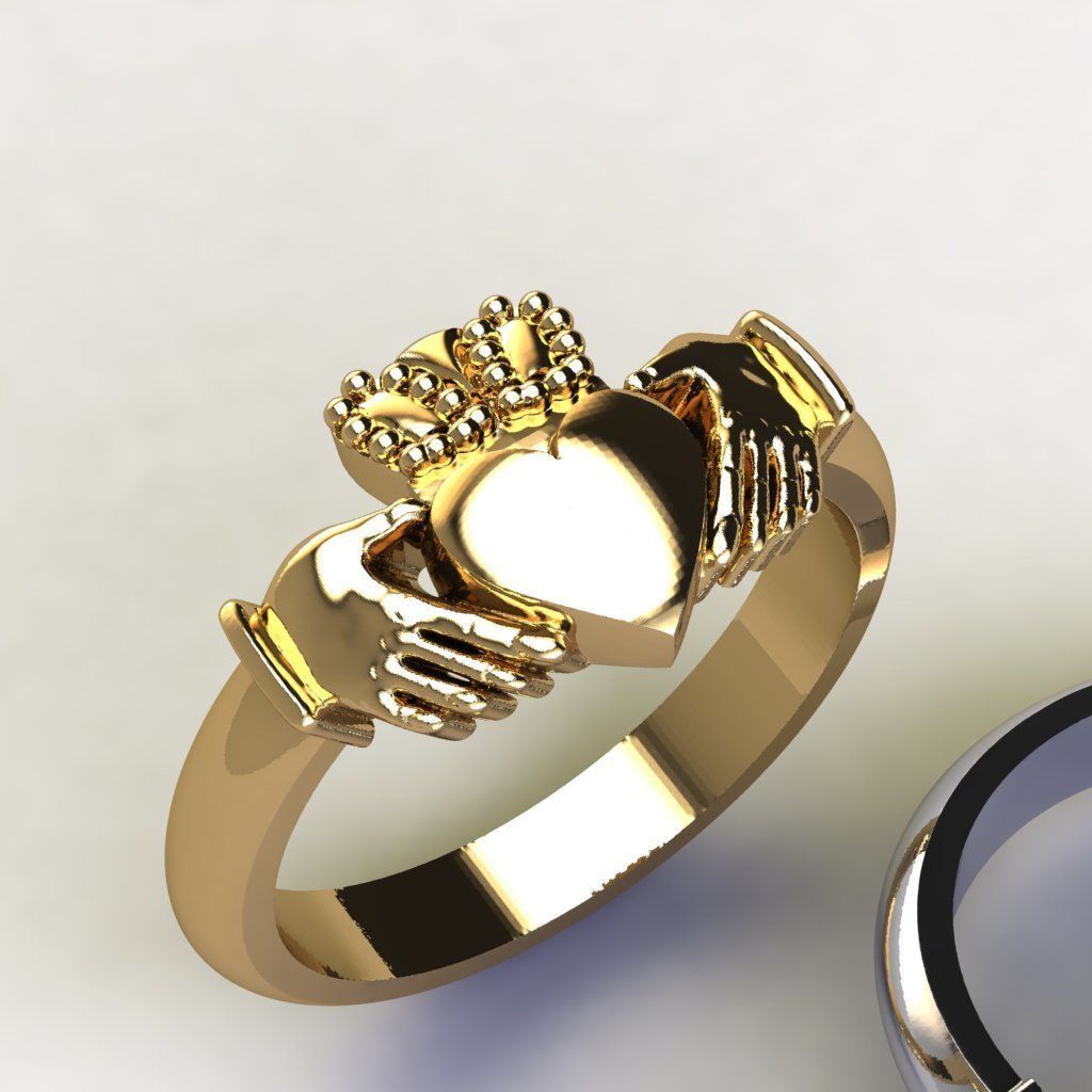 Claddagh Ring 3D print model_4