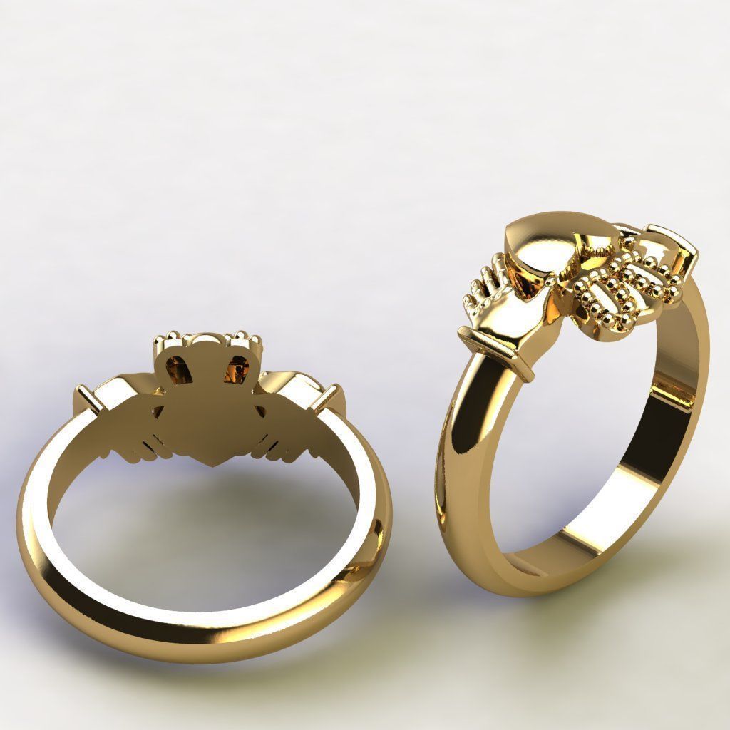 Claddagh Ring 3D print model_1