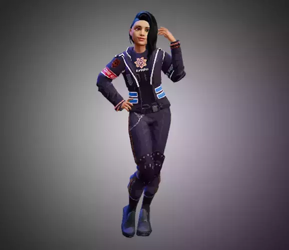 3D Girl rigged Character for games