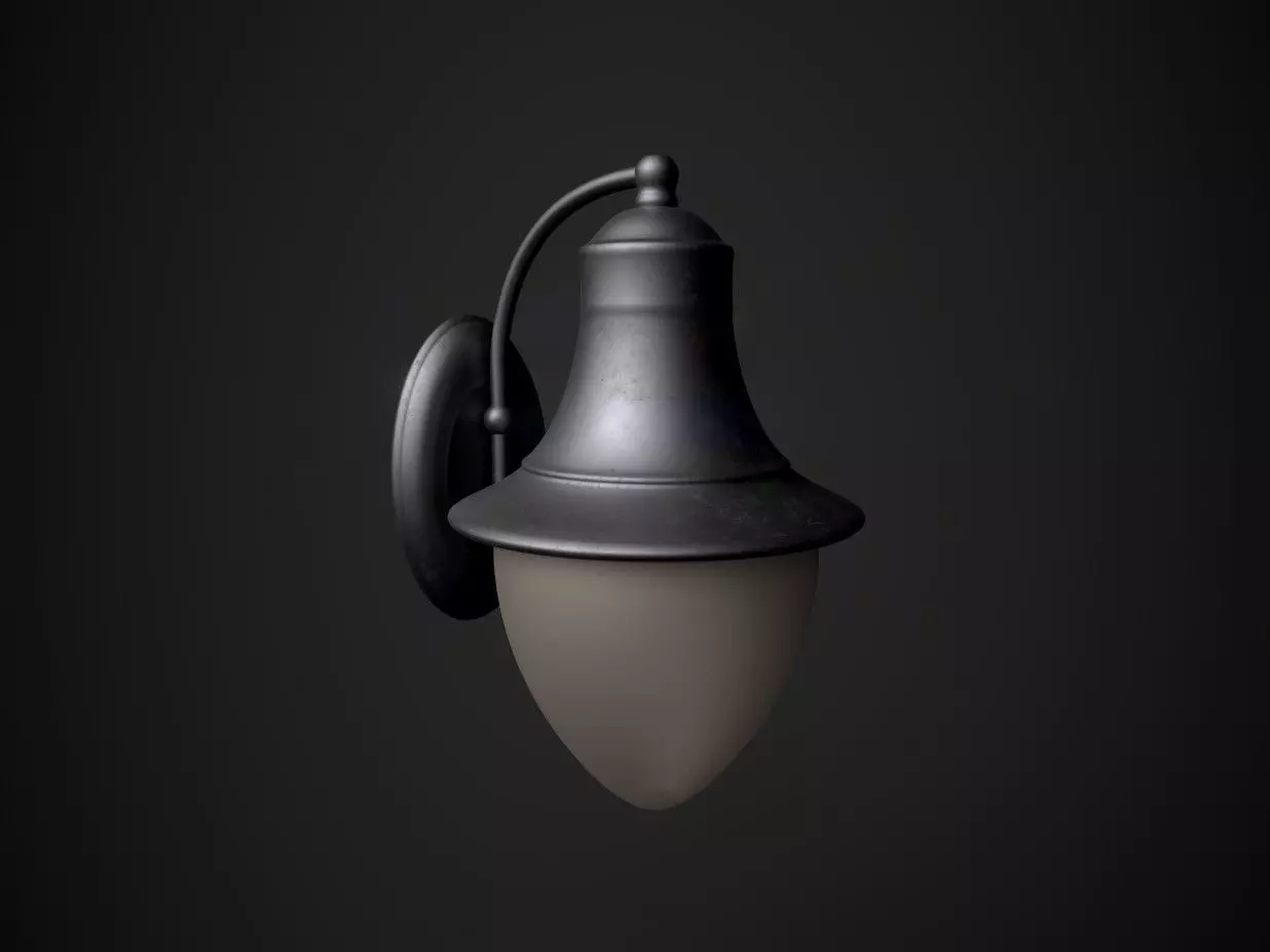 Wall Lamp Low-poly 3D model_0