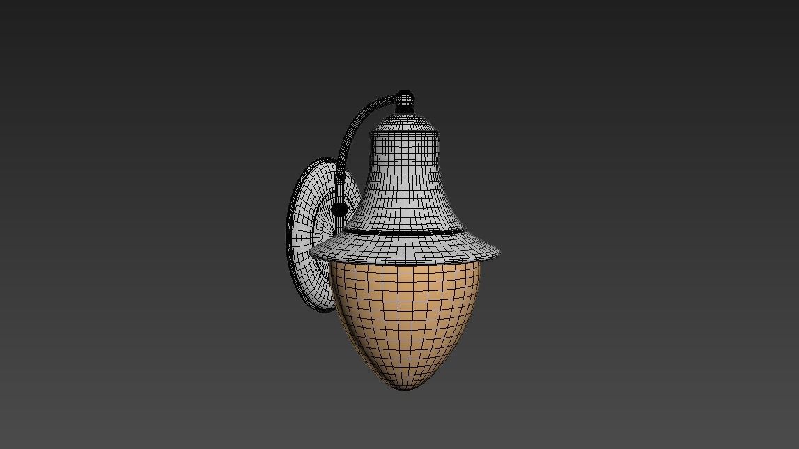 Wall Lamp Low-poly 3D model_1