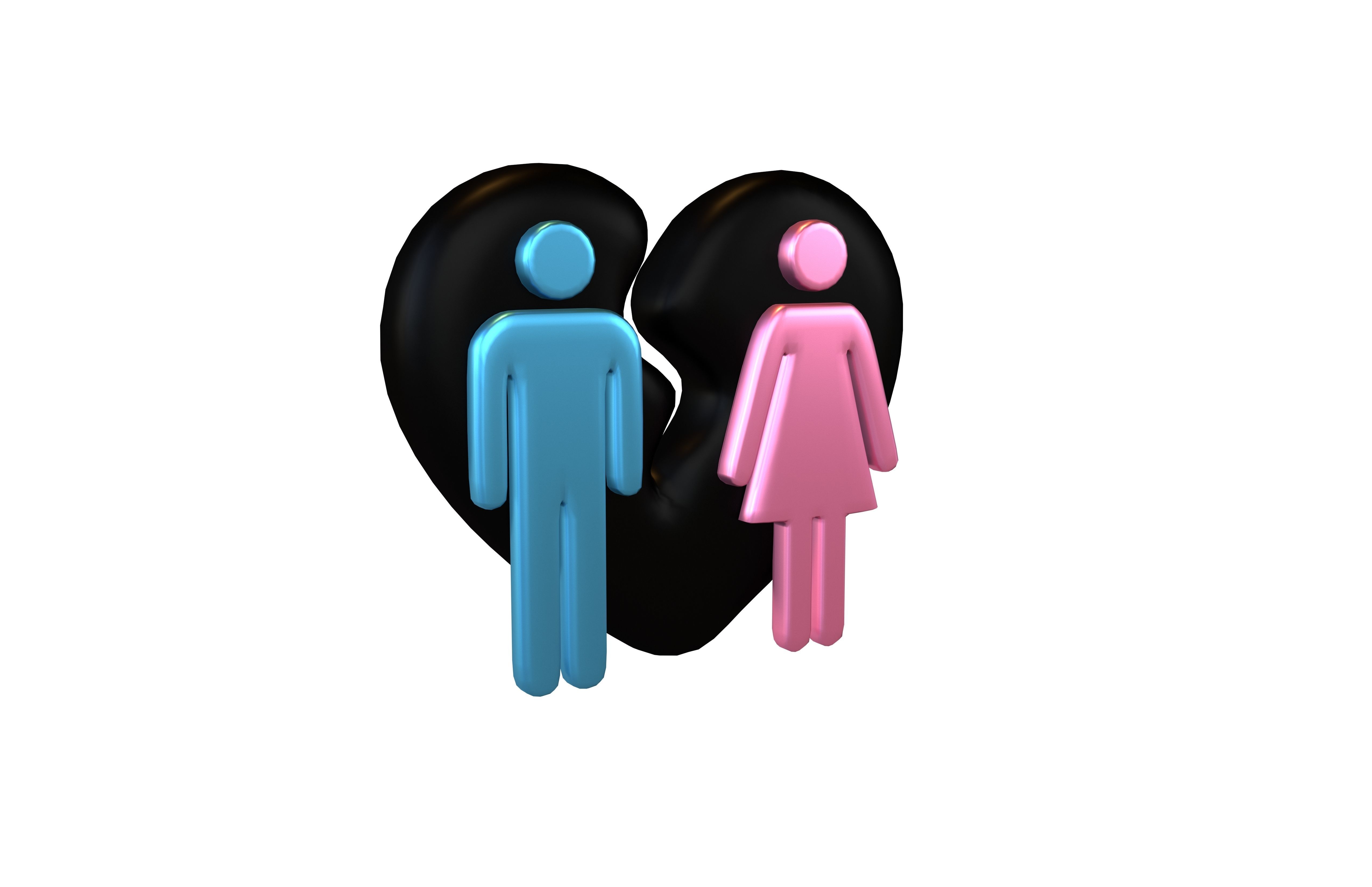 Divorce Symbol v1 011 Low-poly 3D model_1
