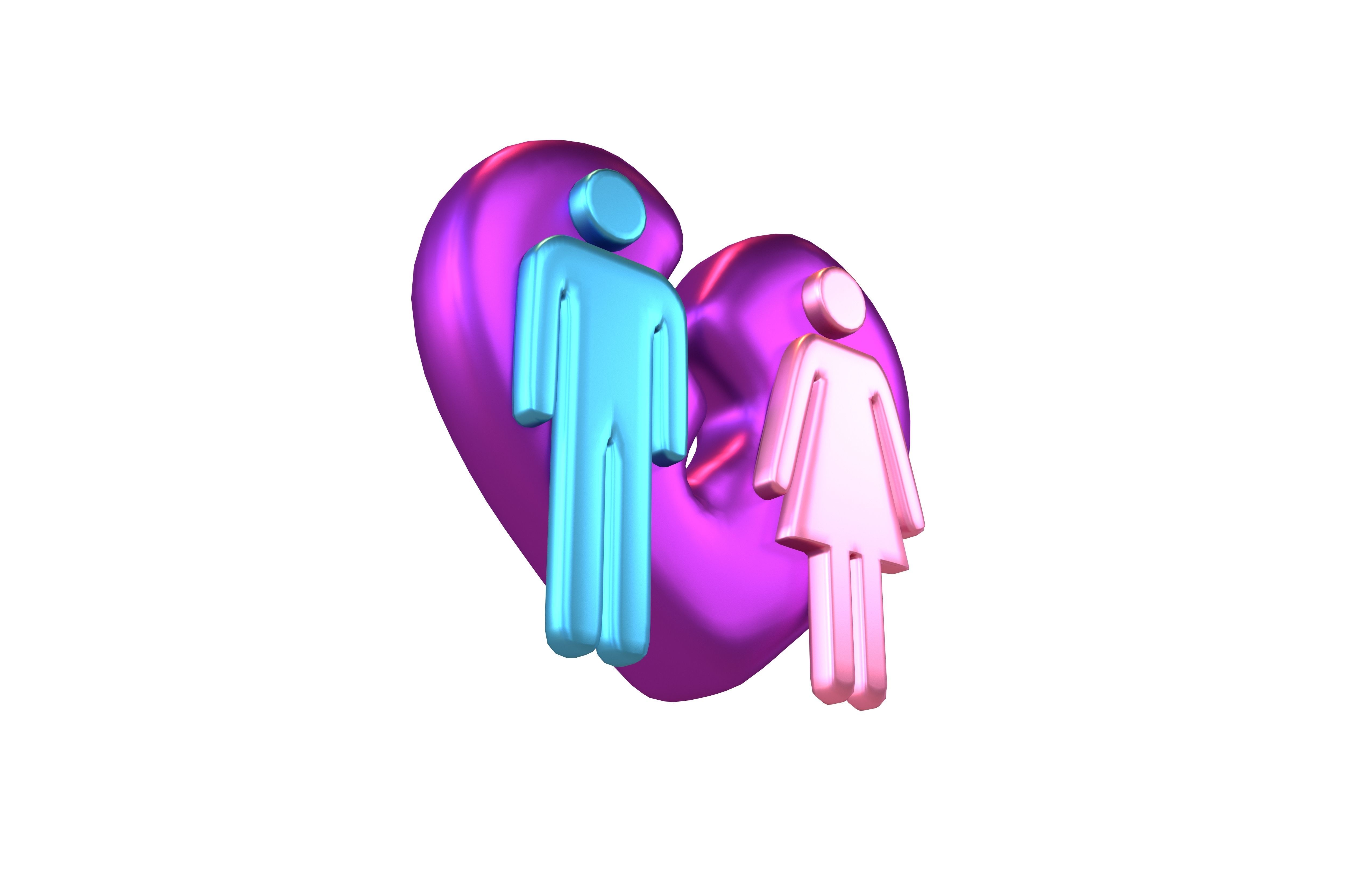 Divorce Symbol v1 012 Low-poly 3D model_3