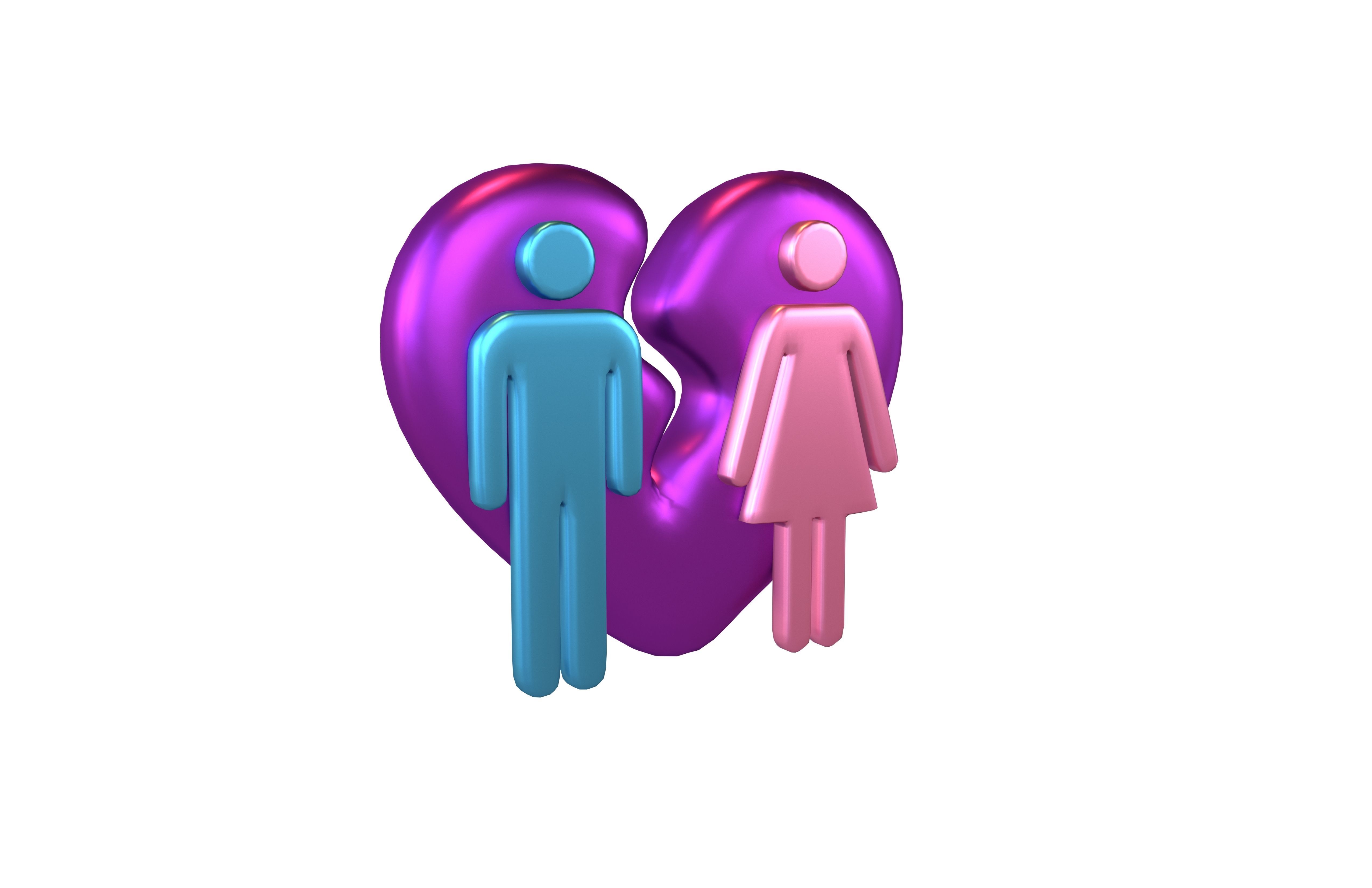 Divorce Symbol v1 012 Low-poly 3D model_1