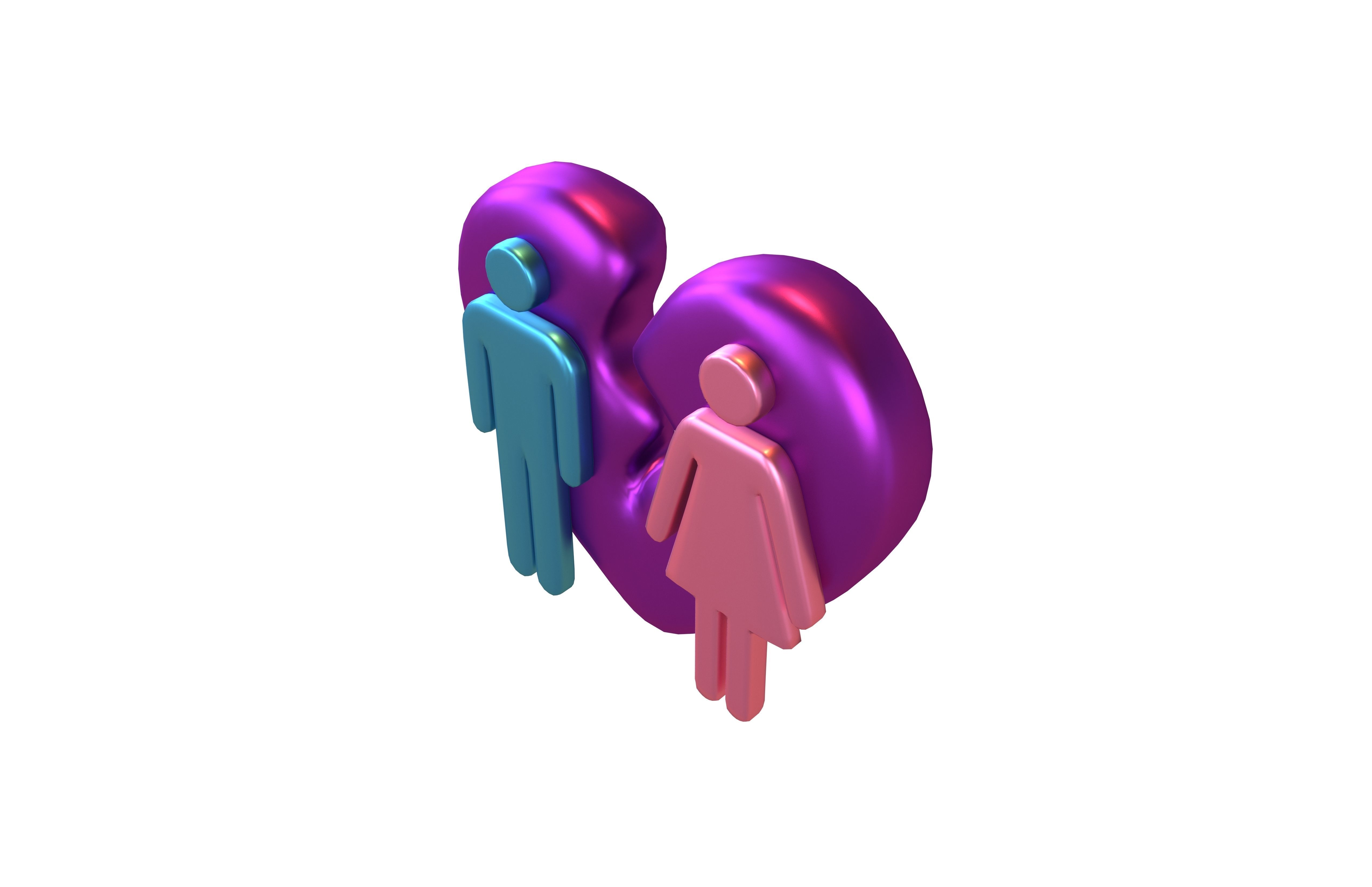 Divorce Symbol v1 012 Low-poly 3D model_2