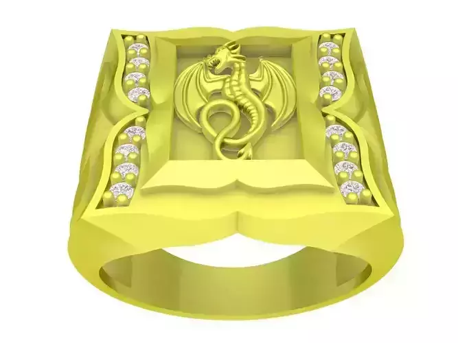 Luxury diamond Dragon wings men ring 4242