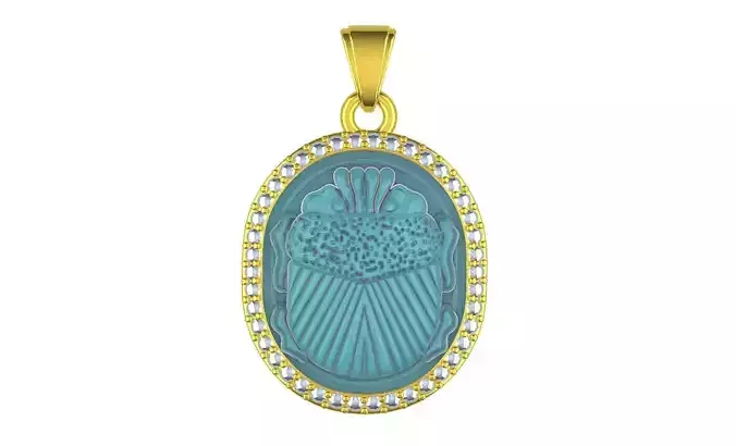 Scarab Diamond Victorian Pendant
