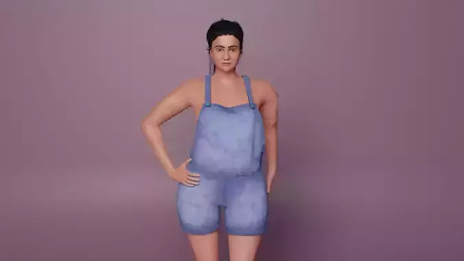 hot sexy kajol look alike 3d model Low-poly 3D model