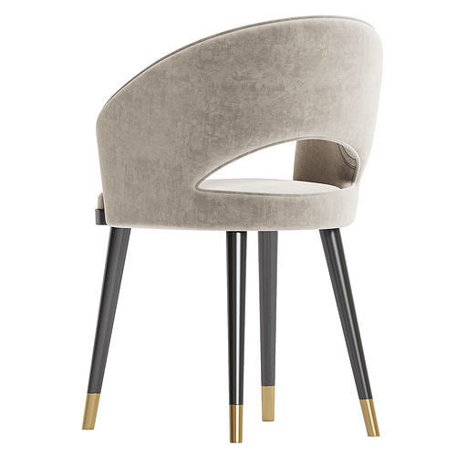 Leather Dining Chair 3D model 3