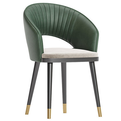 Leather Dining Chair 3D model 7