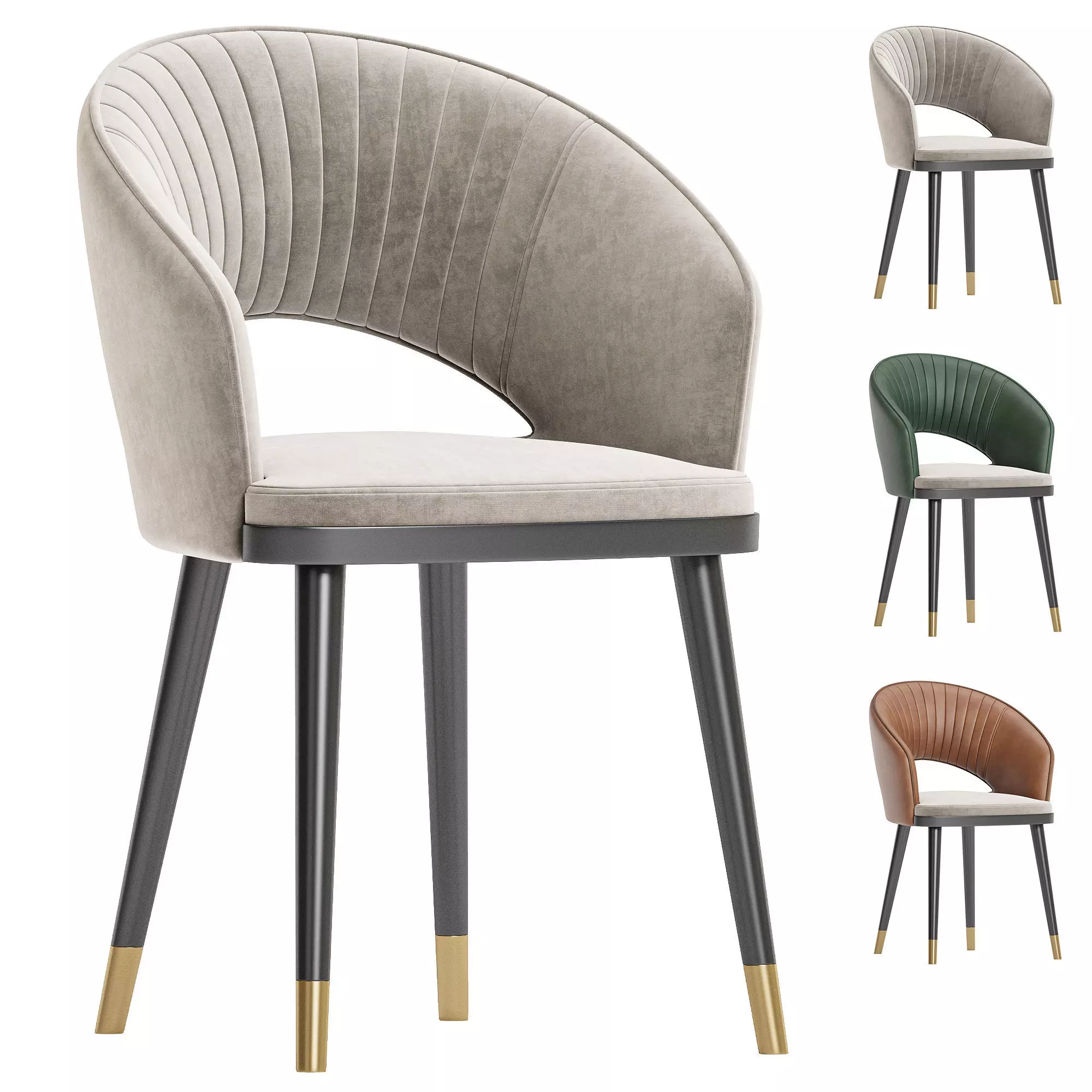 Leather Dining Chair 3D model