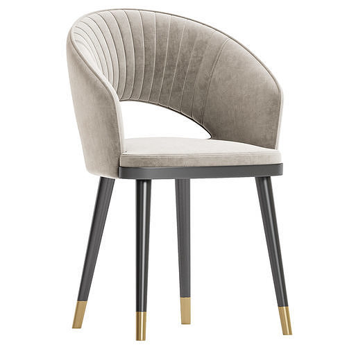 Leather Dining Chair 3D model 5