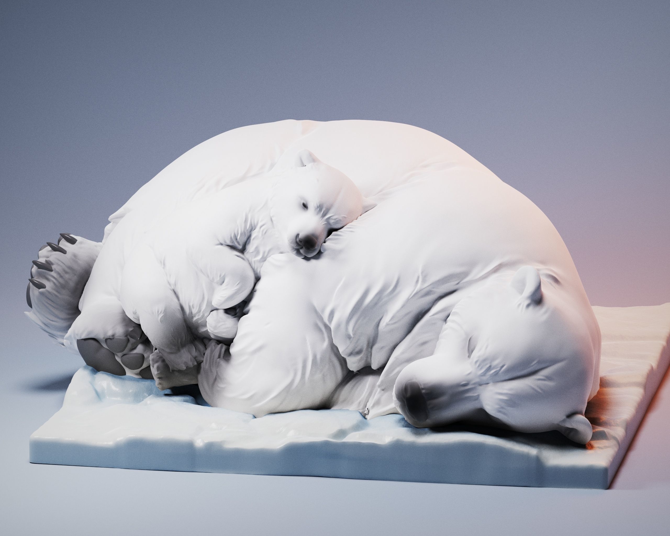 Polar bear  3D print model_1