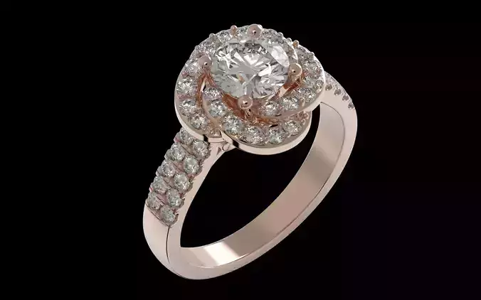 Rose flower ring 3D print model