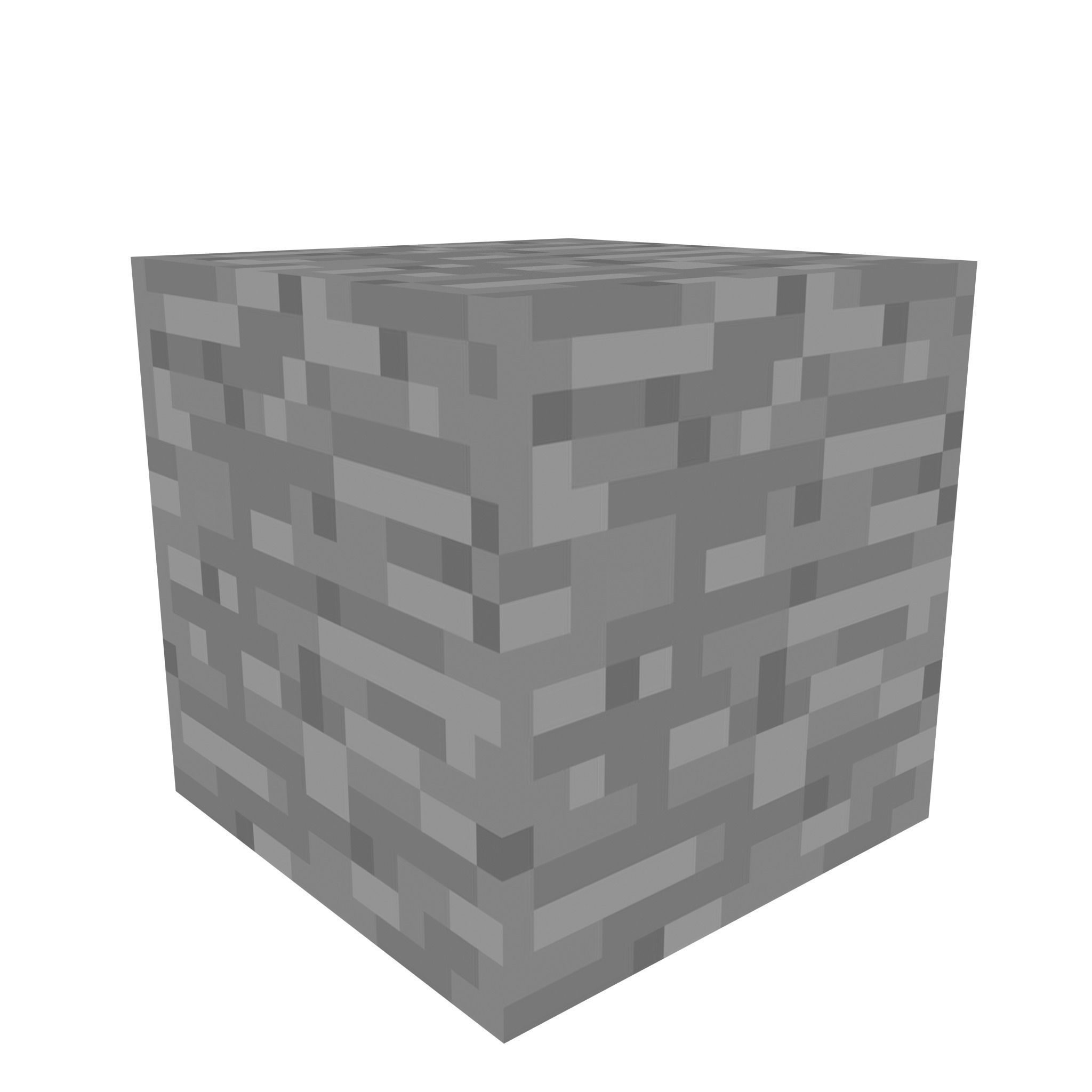 MINECRAFT STONE BLOCK MODEL LOW-POLY 3D MODEL Low-poly 3D model_1
