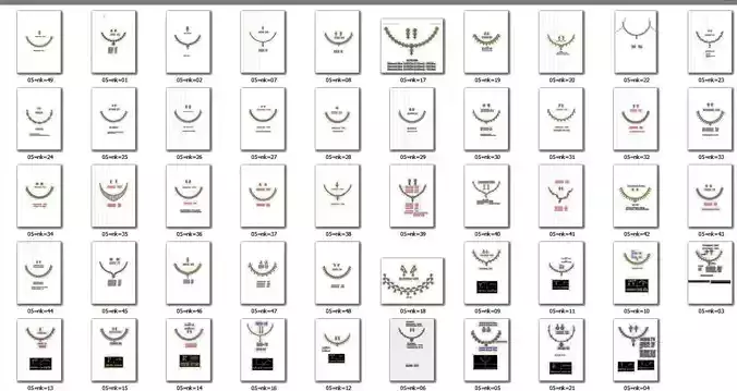  necklace bulk 50 3dm files ready to print part 02