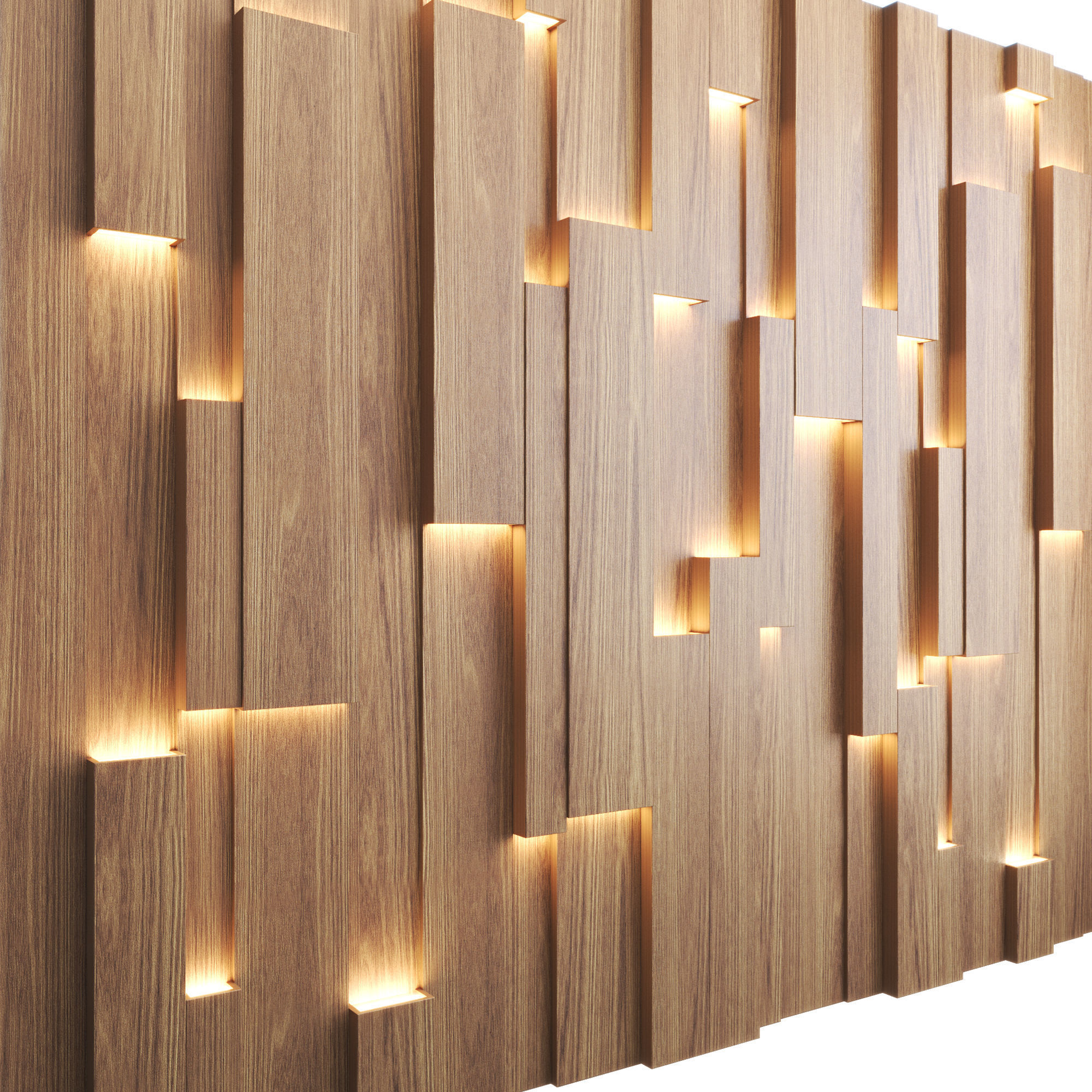 3d wall panel with lighting 3D model_2
